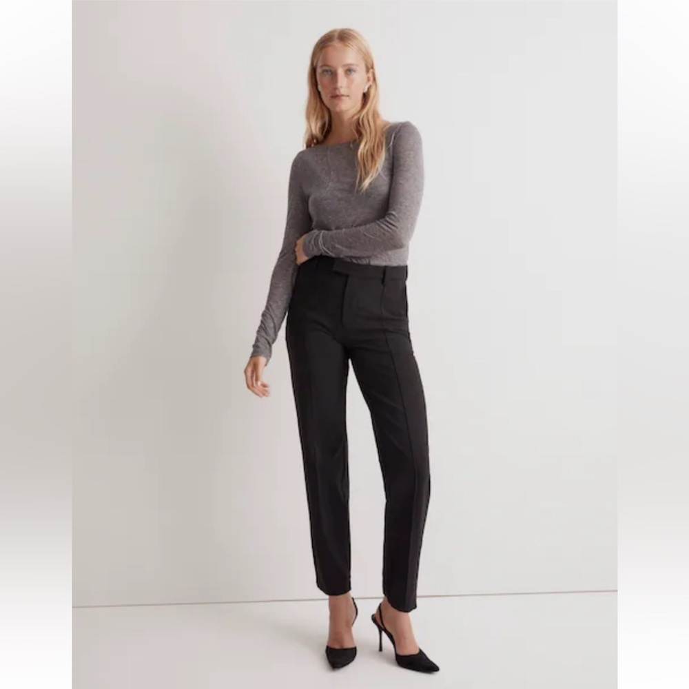 Madewell Black Fairbanks Pintuck Trouser Pants 12